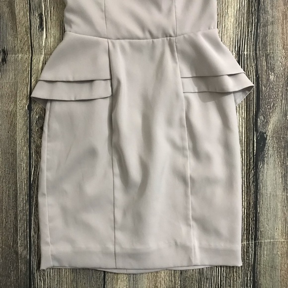 H&M Light Gray Strapless Peplum Dress 2 00 XXS - Picture 3 of 7
